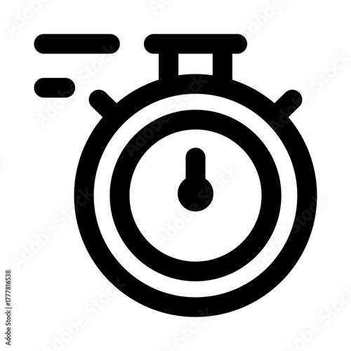 Stopwatch icon showing a precise timer device for tracking time in sports, workouts, and activities