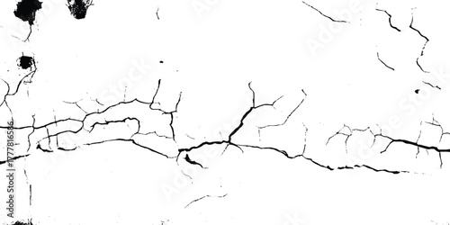 Vintage black and white seamless crack pattern design, textured wallpaper, or grunge backdrops, illustrating various materials like canvas