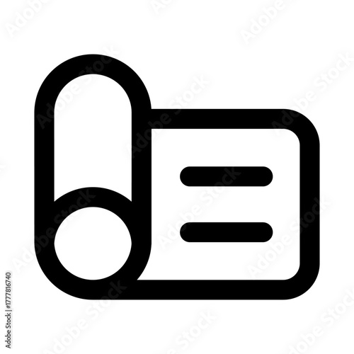 Yoga Mat icon showing a rolled fitness mat for yoga, stretching, and meditation exercisesYoga Mat icon showing a rolled fitness mat for yoga, stretching, and meditation exercises