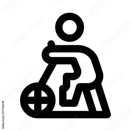 Indoor Cycling icon showing a stationary bike used for fitness training and dynamic workouts