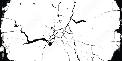 Detailed Transparent Vector Overlay of Cracks and Distressed Lines – Grunge Texture Inspired by Dried Earth Surfaces for Design and Graphic 