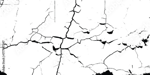 Detailed Transparent Vector Overlay of Cracks and Distressed Lines – Grunge Texture Inspired by Dried Earth Surfaces for Design and Graphic 