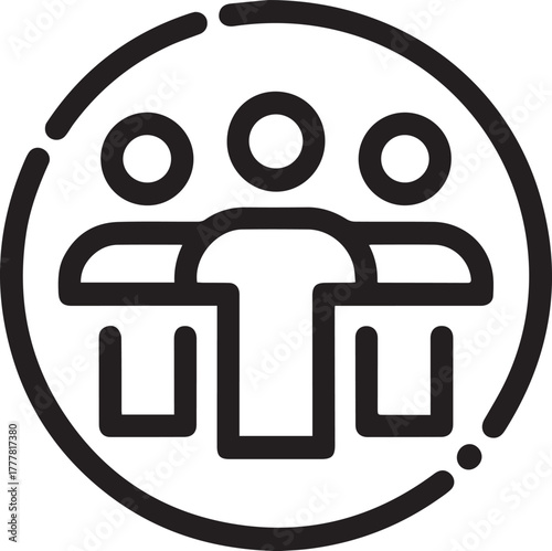 Three people in a circle, , symbolizing unity, community, and collaboration in a team or organizational environment