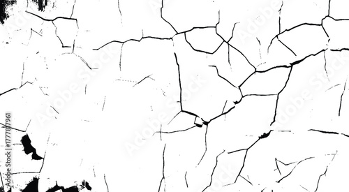 White black grey wall, floor with cracks, texture background. Vector cracks, breaks on land surface from earthquake. Distress overlay vector textures.
