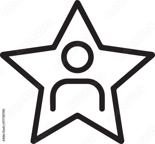 A person inside a star, representing talent, achievement, recognition, and outstanding performance