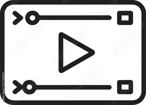 A captivating video player icon, showcasing a sleek design with play button, sliders, and a modern aesthetic for seamless media playback