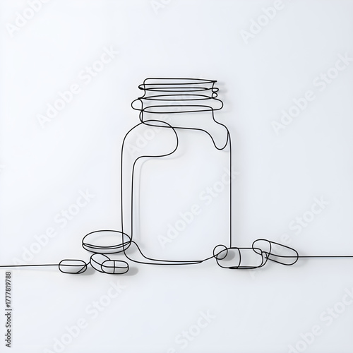 medicine bottle on white background