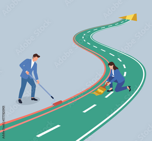 Paving the Path to Success, Teamwork in building opportunities, Innovation through creation, Progress and forward momentum, Determination to shape destiny, Leadership in charting new paths