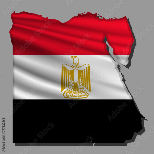 Vector flag Egypt in the form of a map