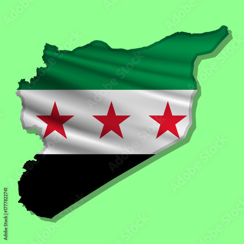 Vector flag Syria in the form of a map