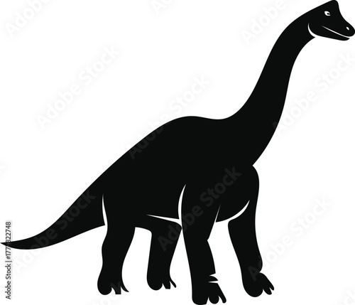 Silhouette of a brachiosaurus in vector format isolated on white background
