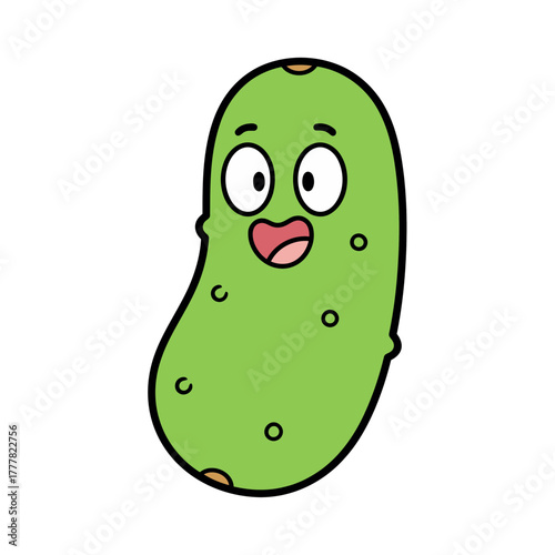 Happy Cartoon Pickle Character