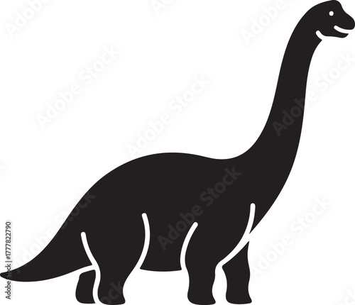 Silhouette of a brachiosaurus in vector format isolated on white background