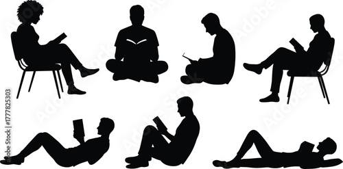 reading, silhouette, book, leisure, posture, relax, education, lifestyle, cozy, sitting, recline, floor, chair, black, people, reading posture, book lover, cozy reading, leisure activity