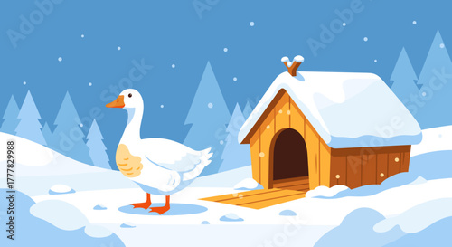 Goose shelter in winter