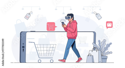 Immersive Virtual Reality Shopping Experience with Mobile App and Modern Technology