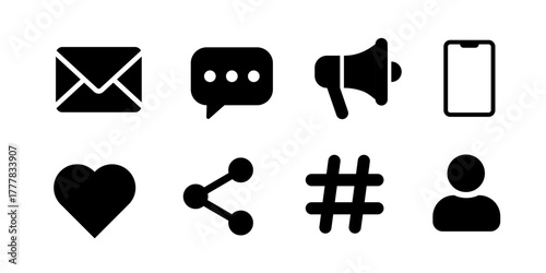 Social network symbols. Network icon