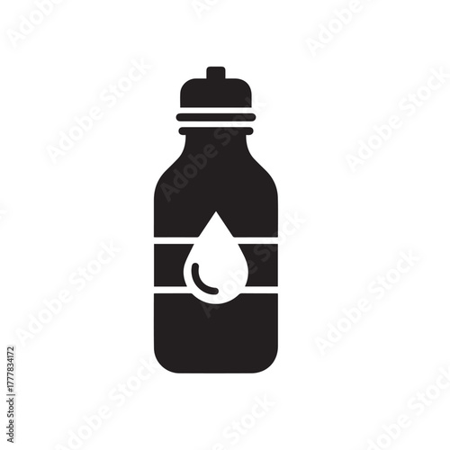 Minimal flat black and white icon. Hydration reminder
