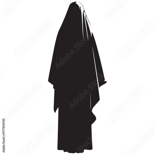 Mysterious figure cloaked in shadow evokes intrigue and suspense for your next project