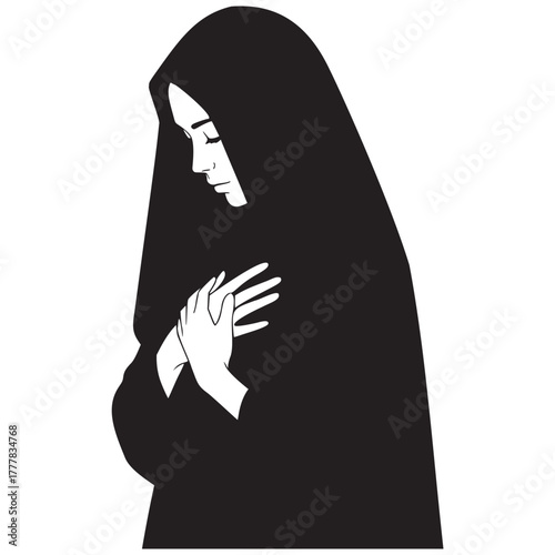Veiled Woman in Prayer