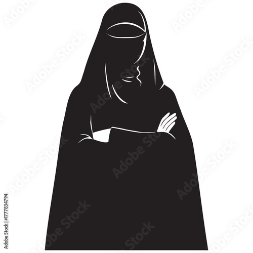 Silhouette of a woman in traditional attire, conveying cultural identity and elegance