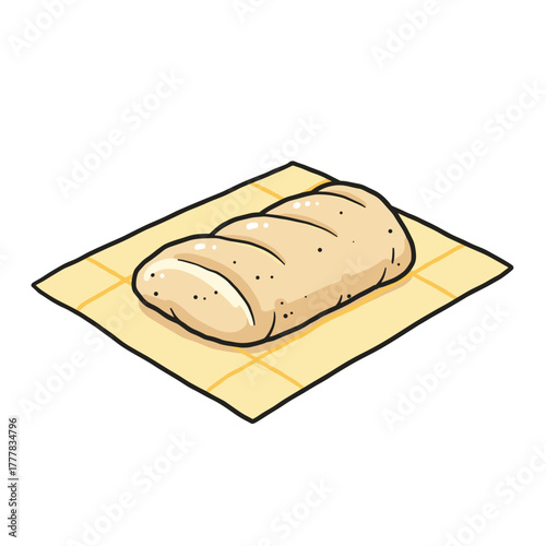 Dough for roll, тесто для рулета on yellow background  