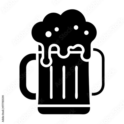 Beer mug with foam icon icon
