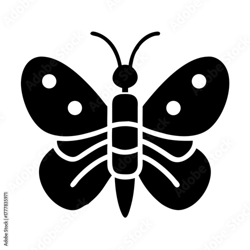 Black butterfly icon icon