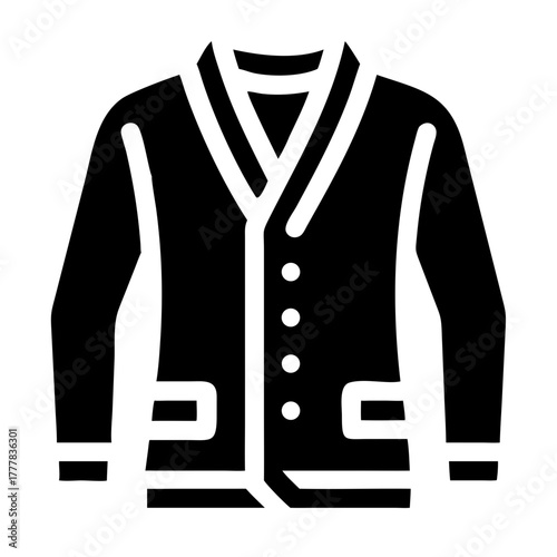Black cardigan icon icon