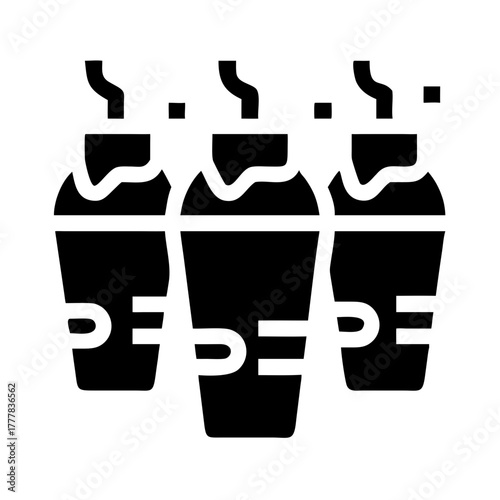 Three bottles with whipped cream icon