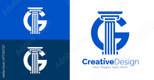 Professional Letter G with Law And Order Logo Design. Letter G Law logo Design Templates.