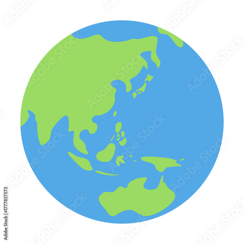 デフォルメされたかわいい地球のイラスト