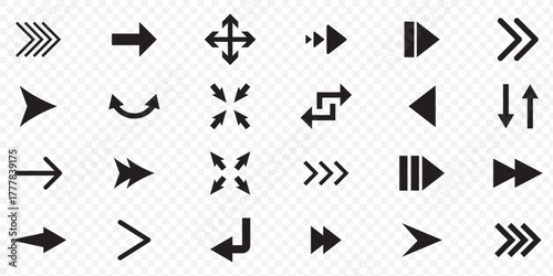 Vector set of swipe arrows. Arrow vector icon. Arrows collection. Arrows big black set icons, arrow icon, modern simple arrows .