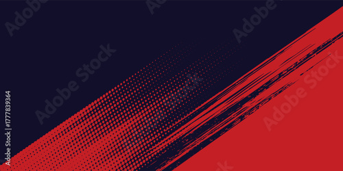 Halftone dots red and blue color pattern gradient grunge texture background. Dot pop art comic sport style vector illustration. grunge vector dots . eps 10