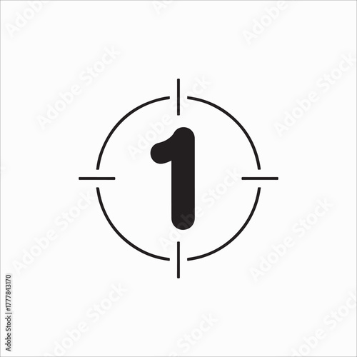 A bold number one icon, symbolizing leadership, achievement, and the pursuit of excellence in a modern and minimalist design