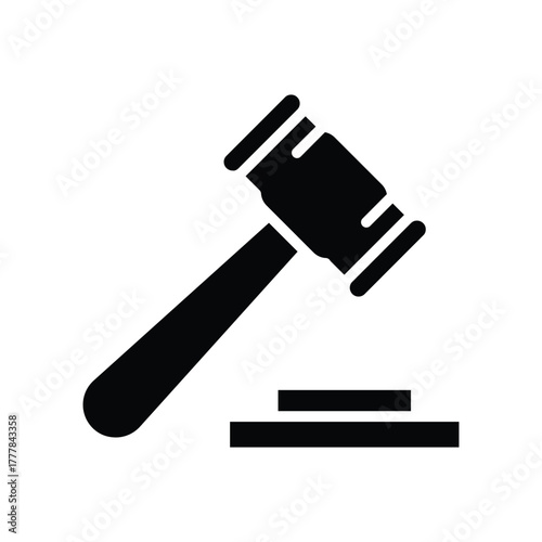 gavel or wooden hammer solid icon vector design good for web or mobile app