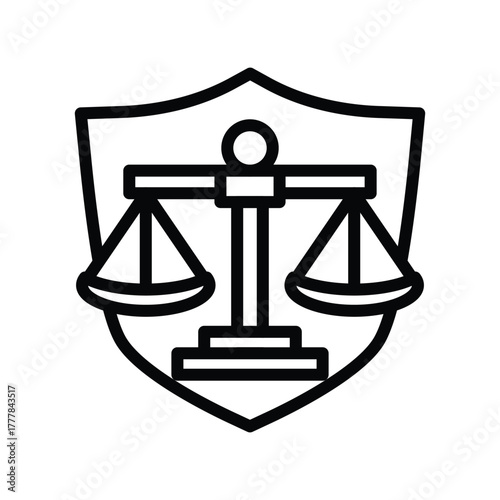 Law icon vector. justice illustration sign outline icon vector design good for web or mobile app