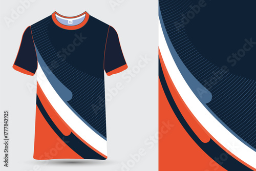 Sporty T-shirt Design with Dynamic Abstract Waves