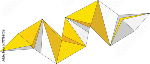 Dynamic Low Poly Geometric Zig Zag Animation - Yellow and Grey Abstract Folding Background