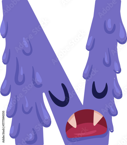 Cute monster alphabet for baby design with funny cartoon letters