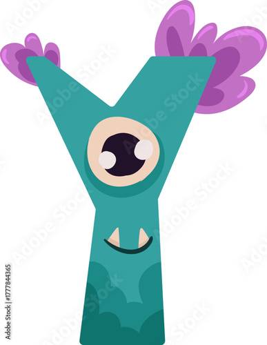 Cute monster alphabet for baby design with funny cartoon letters