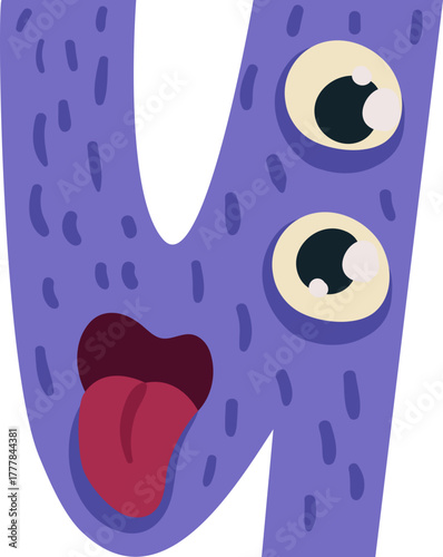 Cute monster alphabet for baby design with funny cartoon letters