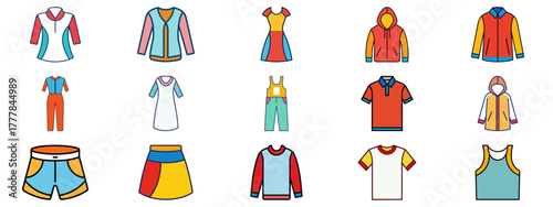 Set of Dress Icon Design Vector Illustration