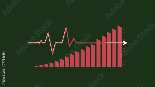 Business Innovation Pulse , a striking fusion of heartbeat energy and corporate progress, capturing the rhythm of success through elegant linear flow.