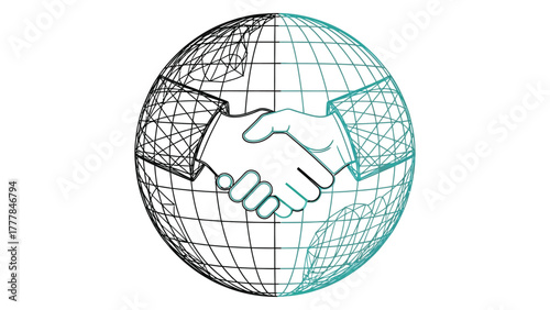 Global Business Unity , abstract harmony of worldwide connection expressed through elegant flowing lines and modern corporate minimalism.