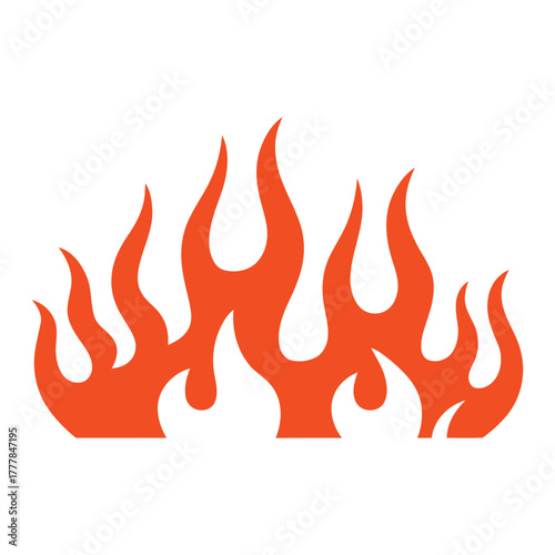 Stylized Orange Fire Flames Vector Graphic: Hot Rod, Burning, Heat, Inferno, and Energy Design.