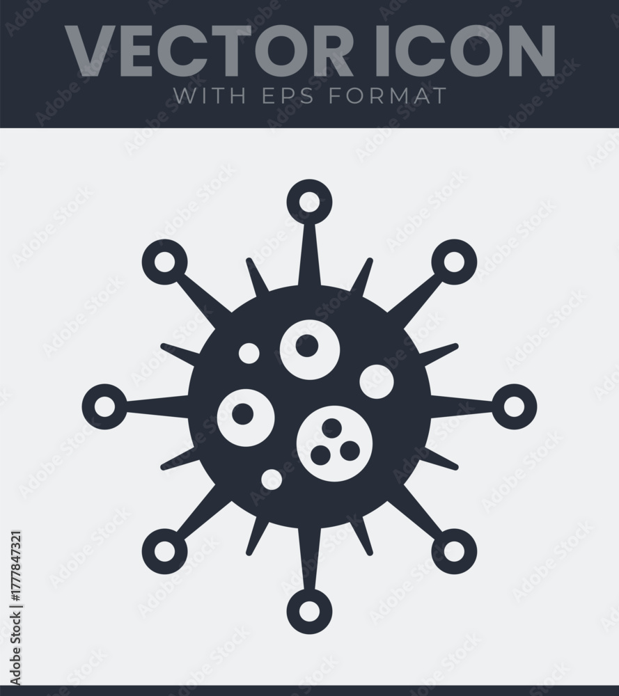 Obraz premium Microscopic organism vector icon symbolizing a virus, bacteria, disease, infection, and public health emergency
