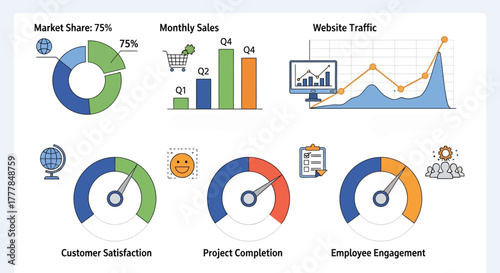 Dashboard Visualization of Key Performance Indicators for Business Success