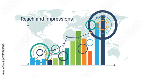Global Market Analysis, Bar Chart Depicting Sales Growth and Business Expansion