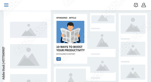 Modern native advertising example, showing sponsored article integrated seamlessly in feed